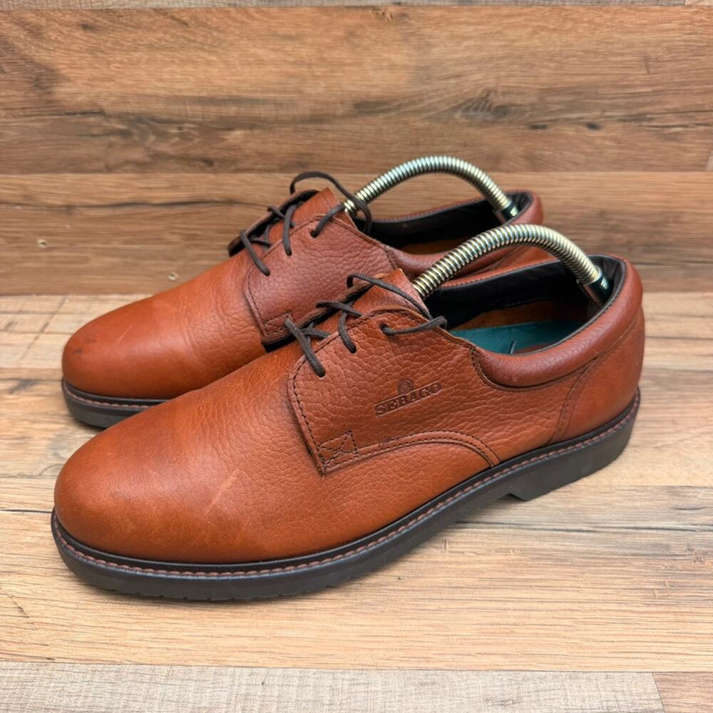 Sebago Mens Size 9.5 W Brown Leather Oxford Shoes Made in USA Lace Up
